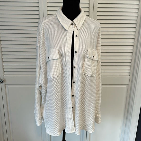 aerie Tops - Aerie waffle weave button up
